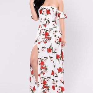 XL Strapless Floral Fashion Nova Maxi Dress